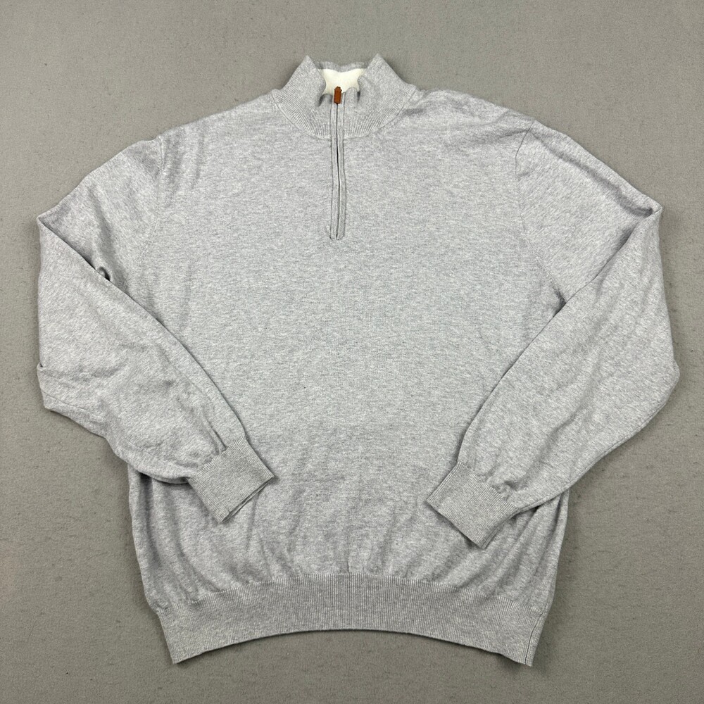 Collars & Co Sweater Men 2XL Gray 1/4 Zip Golf Performance Pullover Knit XXL